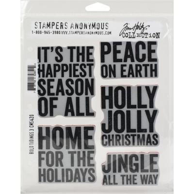 Stampers Anonymous Tim Holtz Cling Stamps - Bold Tidings Nr.3
